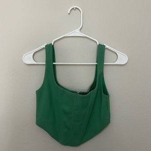 KAESHIA RIB BUSTIER GREEN TOP